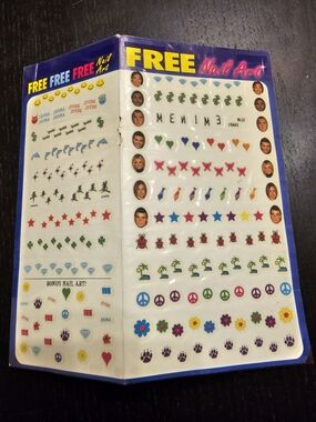 Authentic 90's Magazine Insert Nail Art Sticker Sheet - Famous Icons Eminem,etc.